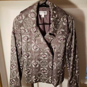 Talbots Collection metal silver gray white jacket